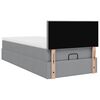 vidaXL Ottoman-Bett mit Matratze Hellgrau 90x190 cm Stoff