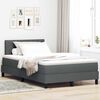 vidaXL Boxspringbett mit Matratze Dunkelgrau 120 x 200 cm Stoff