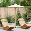 vidaXL Garten-Sonnenschirm Cremewei&szlig; &Oslash; 270 x 260 cm Bambus
