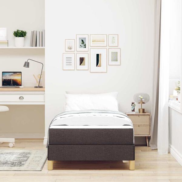 vidaXL Boxspringbett mit Matratze Dunkelbraun 80 x 200 cm Stoff