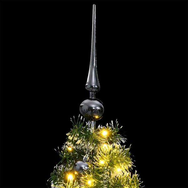 vidaXL K&uuml;nstlicher Weihnachtsbaum mit Schnee & Kugeln 150 LEDs 150 cm