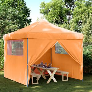 vidaXL Partyzelt Faltbar Pop-Up mit 4 Seitenteilen Orange