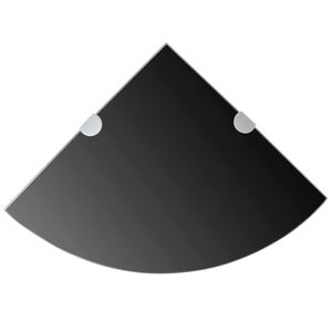 vidaXL Eckregale 2 Stk. mit Verchromten Halterungen Glas Schwarz