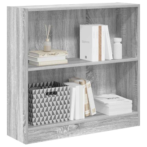 vidaXL B&uuml;cherregal Grau Sonoma 80x24x76cm Holzwerkstoff