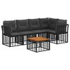 vidaXL Outdoor-Sofagarnitur 6 Stk. Schwarz und Dunkelgrau Polyester