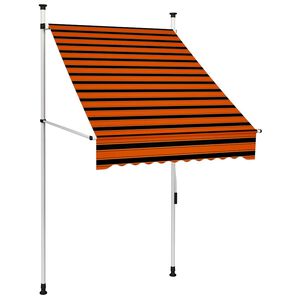vidaXL Einziehbare Markise Handbetrieben 100 cm Orange und Braun