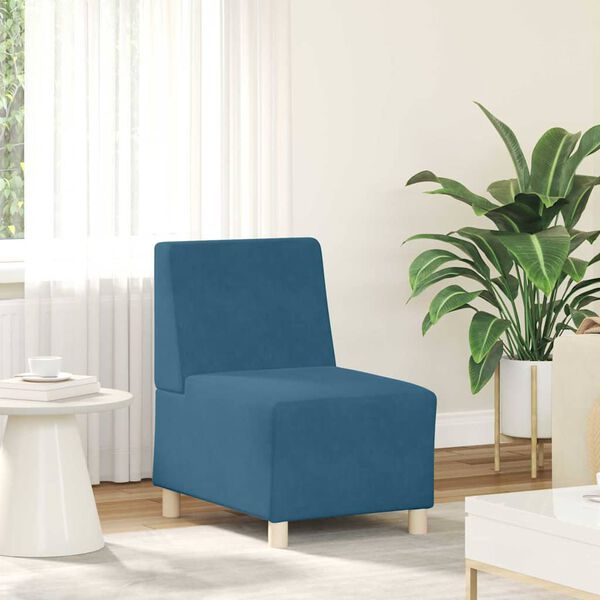 vidaXL Modulares Armfreies Sofa 2 pcs Blau 55 x 74 x 82 cm Samt