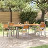 vidaXL Garten Essgruppe 7 pcs Grau und Braun 200 x 90 x 75 cm
