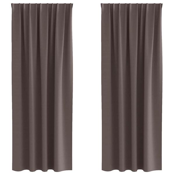 vidaXL Verdunkelungs-Vorh&auml;nge mit Ringen 2 pcs Dunkelbraun