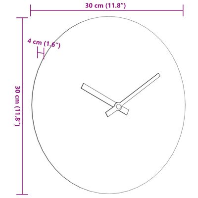 vidaXL Wanduhr Gelb und Schwarz Ø30 cm Holzwerkstoff