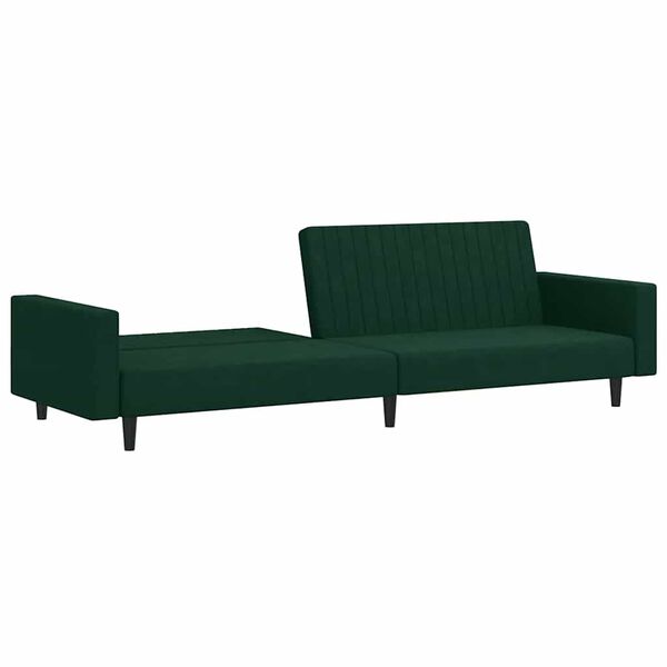 vidaXL Schlafsofa 2-Sitzer Dunkelgr&uuml;n Samt