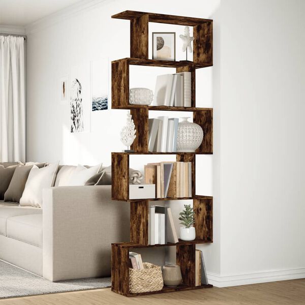 vidaXL Raumteiler-B&uuml;cherregal 6 Etagen R&auml;uchereiche 70x24x193 cm