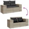 vidaXL 8-tlg. Garten-Sofagarnitur mit Kissen Hellgrau Poly Rattan