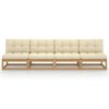 vidaXL 4-Sitzer-Gartensofa mit Kissen Kiefer Massivholz