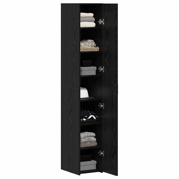 vidaXL Highboard 2 pcs Schwarz Eichen-Optik 30 x 42,5 x 185 cm