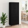 vidaXL Highboard 2 pcs Schwarz Eichen-Optik Holzwerkstoff