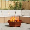 vidaXL Feuerstelle Braun 75 x 75 x 28 cm Wetterfeststahl