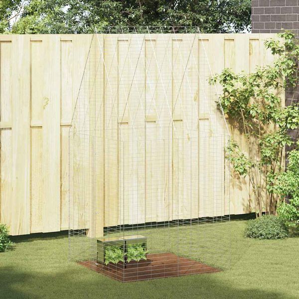 vidaXL Hasenk&auml;fig Silber 400 x 100 x 210 cm Verzinkter Stahl