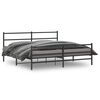 vidaXL Bettgestell mit Kopf- und Fu&szlig;teil Metall Schwarz 200x200 cm