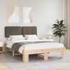 vidaXL Bettgestell mit gepolstertem Kopfteil Taupe 140 x 190 cm