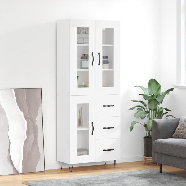 vidaXL Highboard Wei&szlig; 69,5x34x180 cm Holzwerkstoff