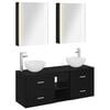 vidaXL Badezimmerm&ouml;bel-Set 5 pcs Schwarze Eiche Ingenieurholz und Glas