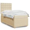vidaXL Boxspringbett mit Matratze Creme 80x200 cm Stoff