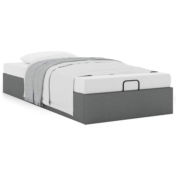 vidaXL Ottoman-Bett ohne Matratze Dunkelgrau 80x200 cm Stoff