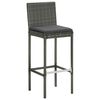 vidaXL 9-tlg. Gartenbar-Set mit Kissen Poly Rattan Grau