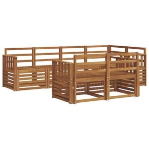 vidaXL Outdoor-Sofagarnitur 7 stk. Natur Polyester