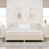 vidaXL Boxspringbett mit Matratze Creme 200 x 180 cm Polyester