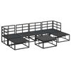 vidaXL Garten-Sofa-Set mit Kissen Schwarz Aluminium
