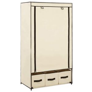 vidaXL Kleiderschrank Creme 87 x 49 x 159 cm Stoff