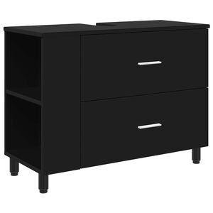 vidaXL Waschtisch Schwarz 80 x 35 x 60 cm Holzwerkstoff