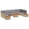 vidaXL Gartensofa-set 10 Stk. 10-Sitzanzahl Beige und Hellgrau