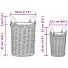 vidaXL Blumentopfkorb mit Speicher 2 pcs Grau Kubu Rattan