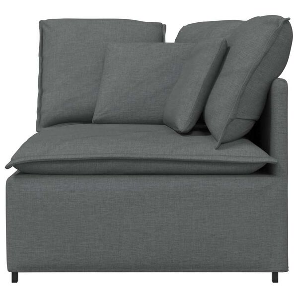 vidaXL Modulares Sofa Eckmodul mit Kissen Dunkelgrau 100 cm