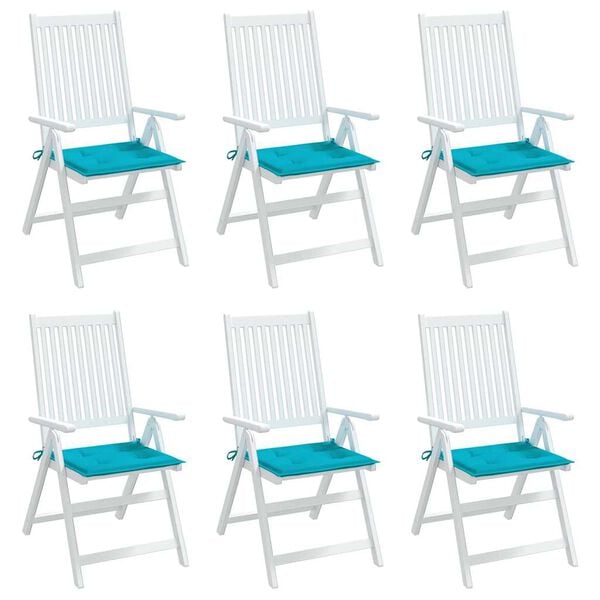 vidaXL Gartenstuhl-Kissen 6 Stk. T&uuml;rkis 40x40x4 cm Stoff