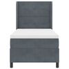 vidaXL Boxspringbett mit Matratze mit LED Dunkelgrau 90 x 190 cm Samt
