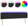 vidaXL LED Kopfteil Schwarz 183x16x78/88 cm Samt