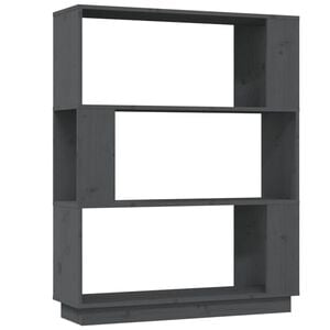 vidaXL B&uuml;cherregal/Raumteiler Grau 80x25x101 cm Massivholz Kiefer