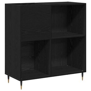 vidaXL Schallplattenschrank Schwarz Eichen-Optik 85 x 38 x 89 cm
