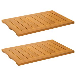 vidaXL Badematte 2 stk. Natur 60 x 40 cm Massivholz Akazie