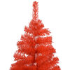vidaXL K&uuml;nstlicher Weihnachtsbaum Beleuchtung & Kugeln Rot 120 cm