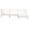 vidaXL Gartensofa 3-Sitzer mit Hocker Wei&szlig; Massivholz Kiefer