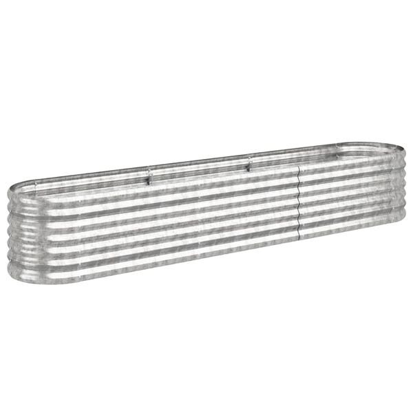 vidaXL Hochbeet Verzinkter Stahl 224x40x36 cm Silbern