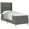vidaXL Boxspringbett mit Kopfteil Dunkelgrau 80 x 200 cm Stoff