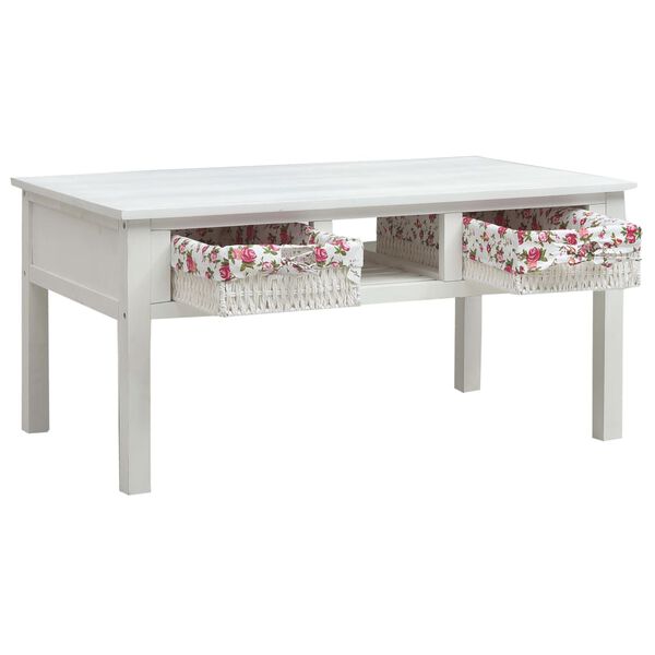 vidaXL Couchtisch Wei&szlig; 99,5 x 60 x 48 cm Holz