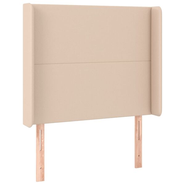 vidaXL Kopfteil mit Ohren Cappuccino-Braun 103x16x118/128cm Kunstleder