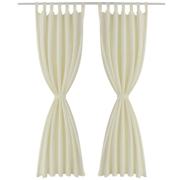 Vorh&auml;nge Gardinen aus Satin 2-teilig 140 x 225 cm Creme